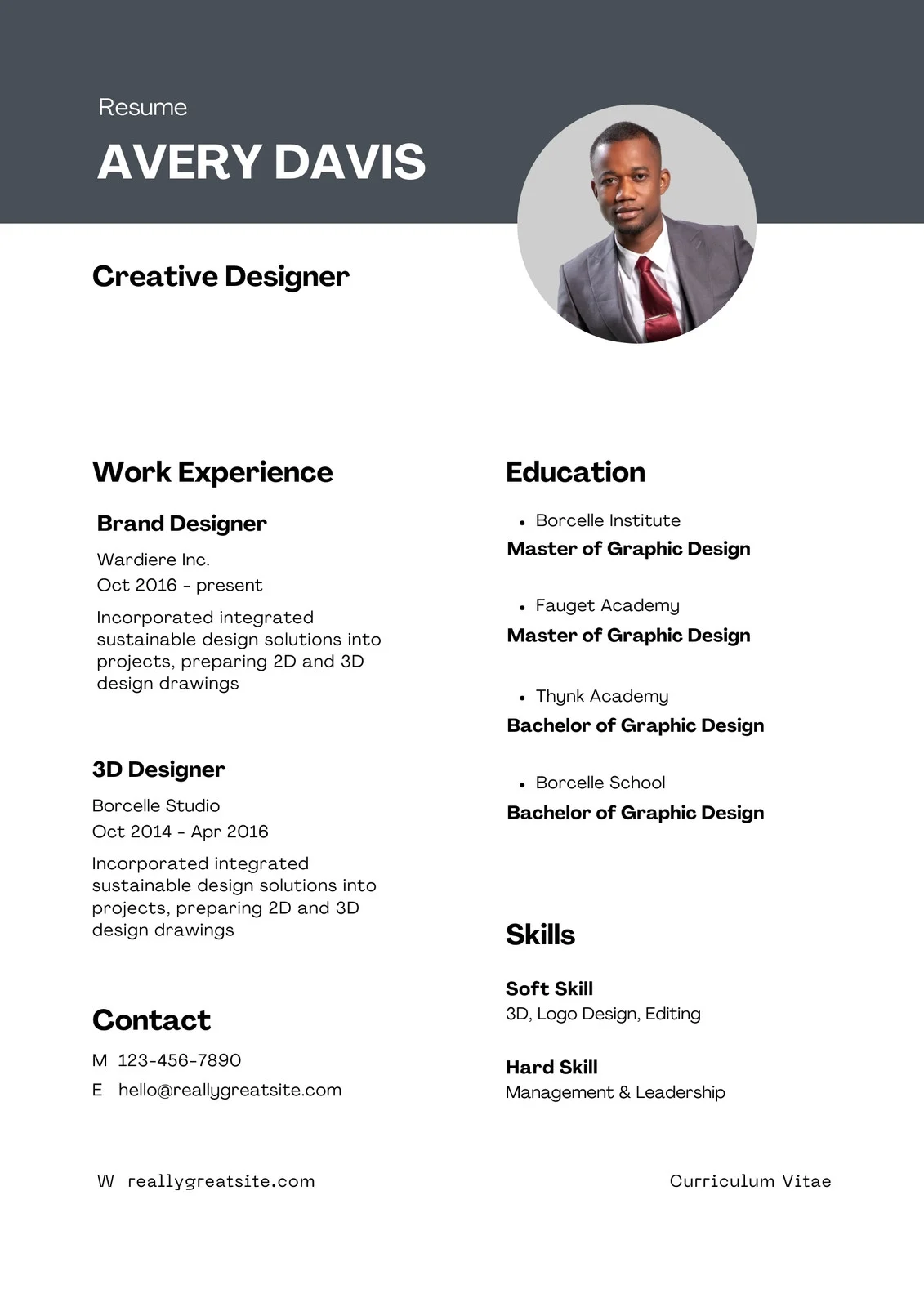 resume w-full